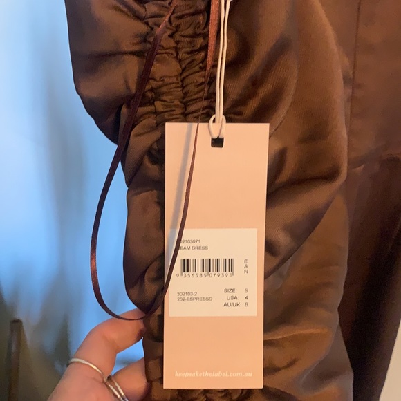 LAST 1 NWT Keepsake the Label Chocolate Midi Dress - Picture 3 of 6